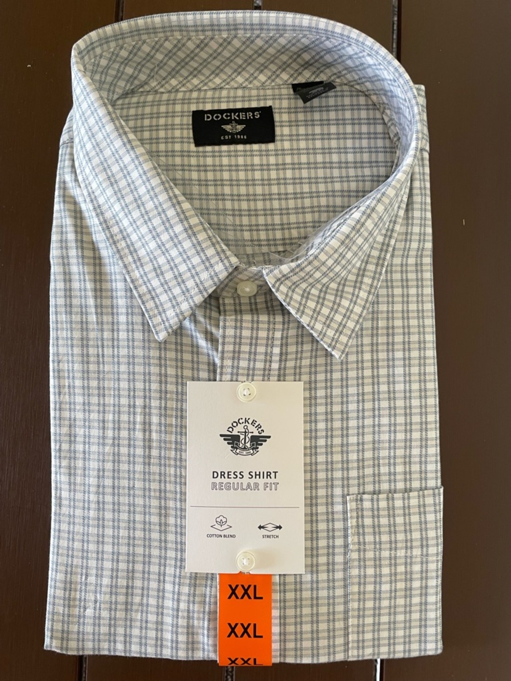 DOCKERS Regular Size 2XL Long Sleeve Casual Button-Down Shirt